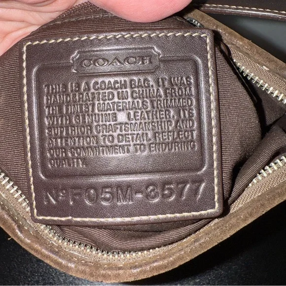 Coach 3577 Brown Leather Suede Signature Canvas Womens Shoulder Bag Y2K GUC - Picture 7 of 7